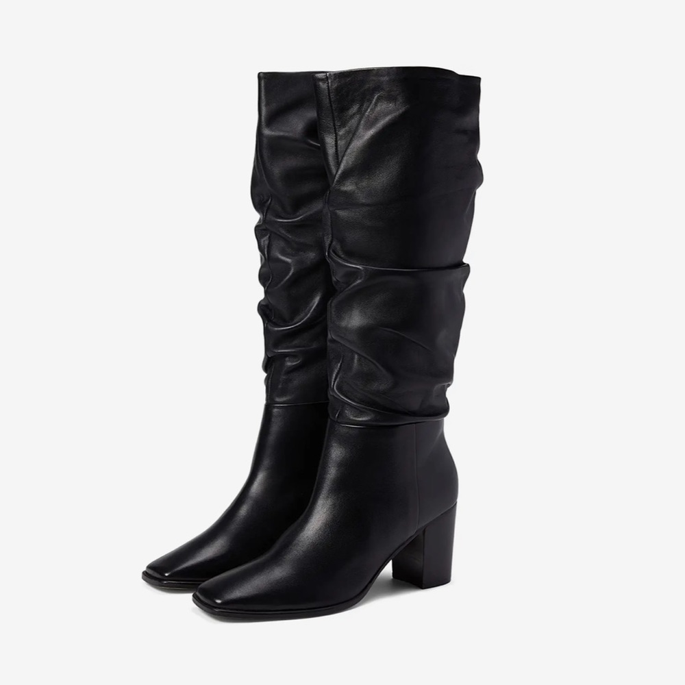 Andre Assous Valerie Black Tall Leather Boots Size 6.5